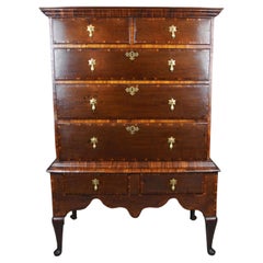 Rare And Exceptional George I Oak And Laburnum Chest On Stand C. 1720