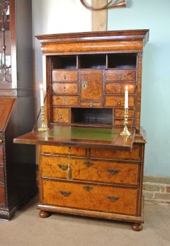 Antique Exceptional and Exquisite Queen Anne Mulberry and Walnut Scriptor c. 1700