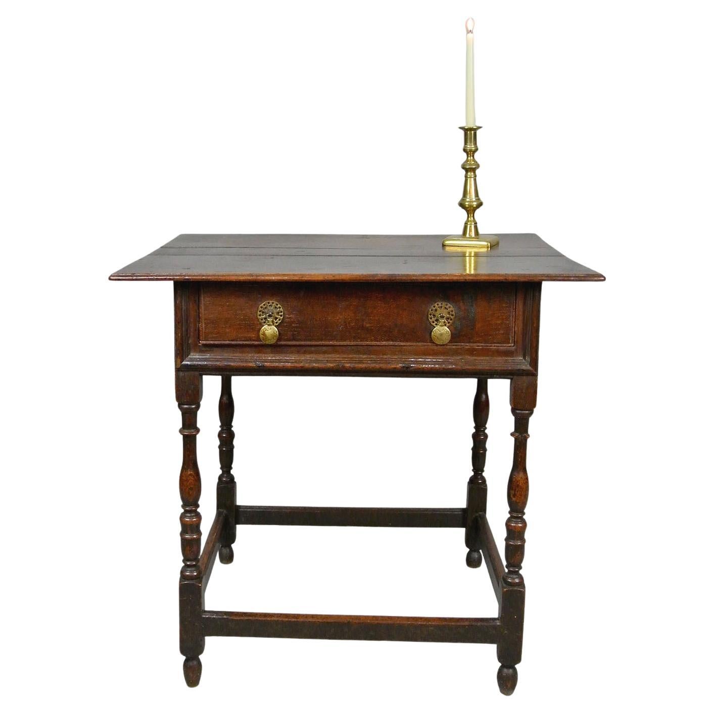 Charming William and Mary Oak Lowboy c. 1690 For Sale