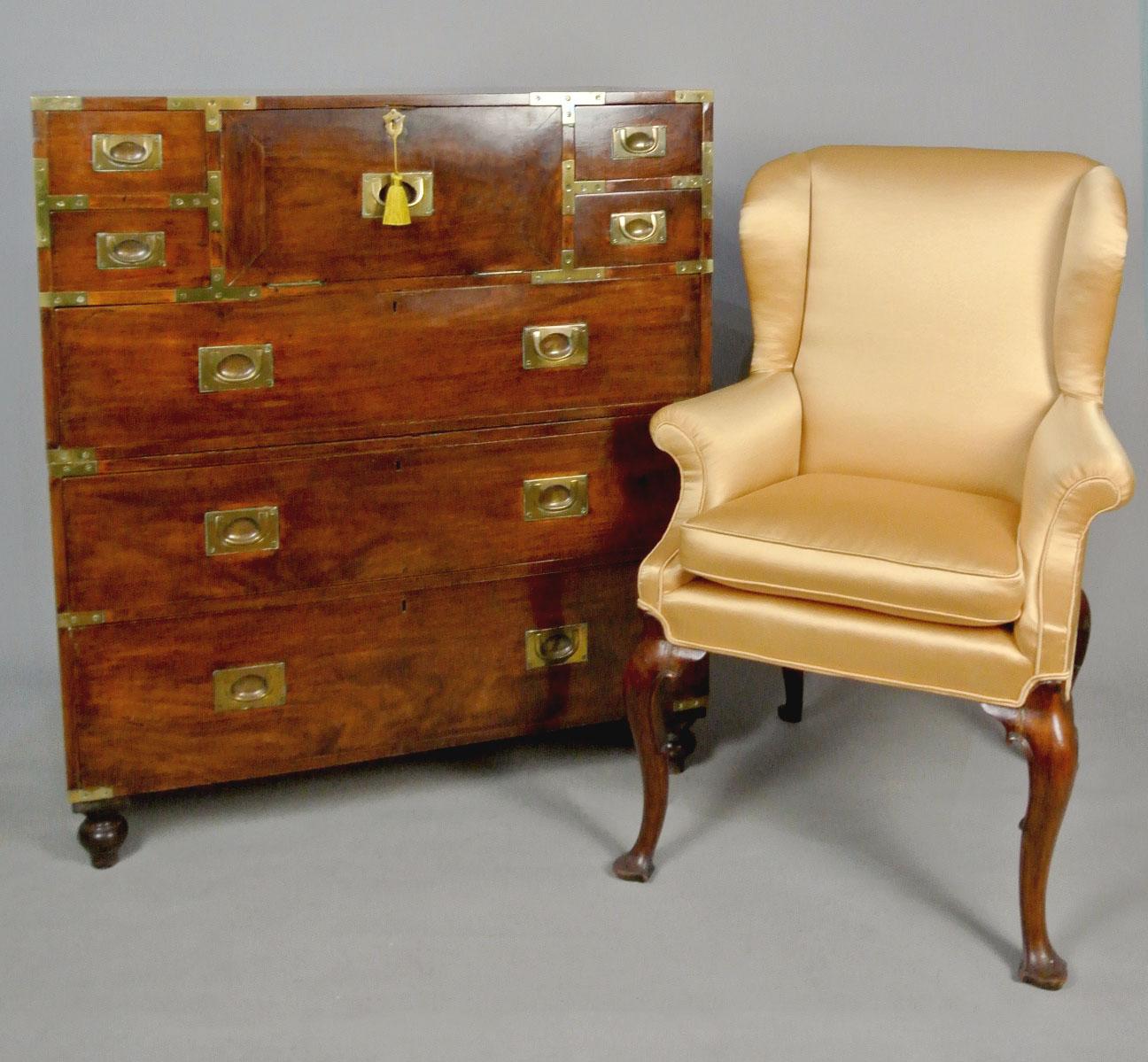 Regency Wonderful Georgian Solid Walnut Campaign Chest c. 1810
