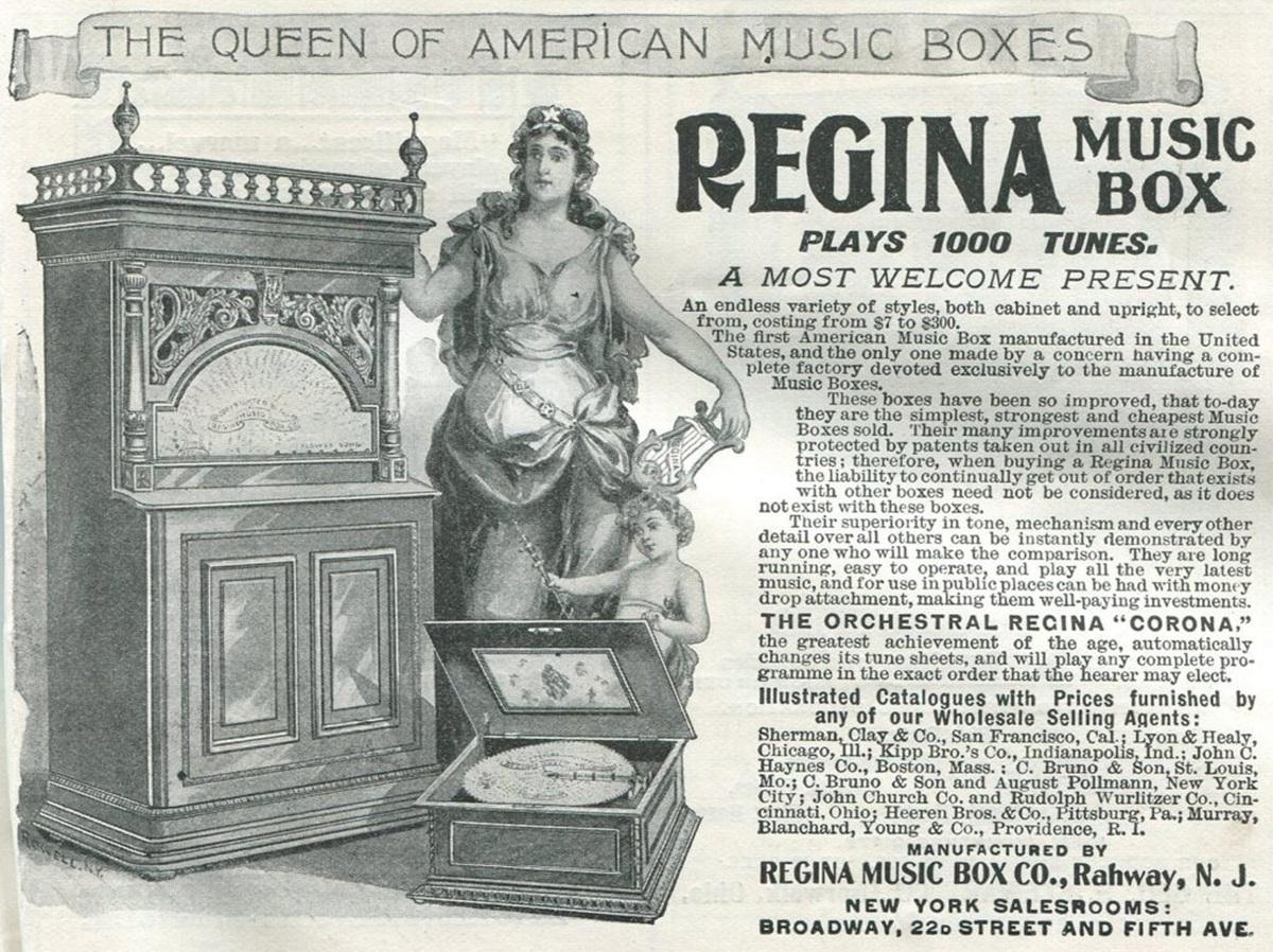 Ancienne boîte à musique en chêne à disque changeant Regina en vente 11
