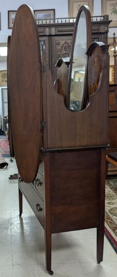 Antique Edwardian Triple-Mirror Dressing Table/Vanity