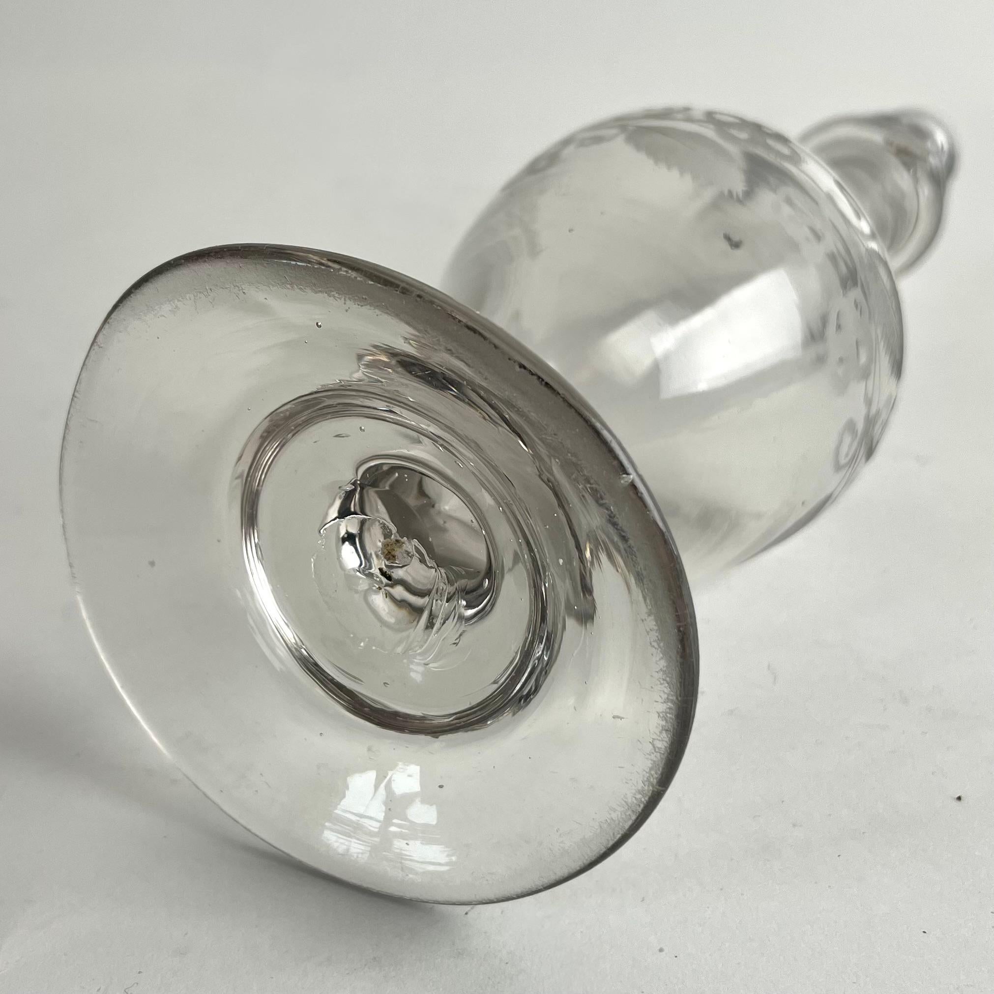 Charming Gustavian Handblown Glass Bottle with Stopper, Late 18th Century For Sale 2