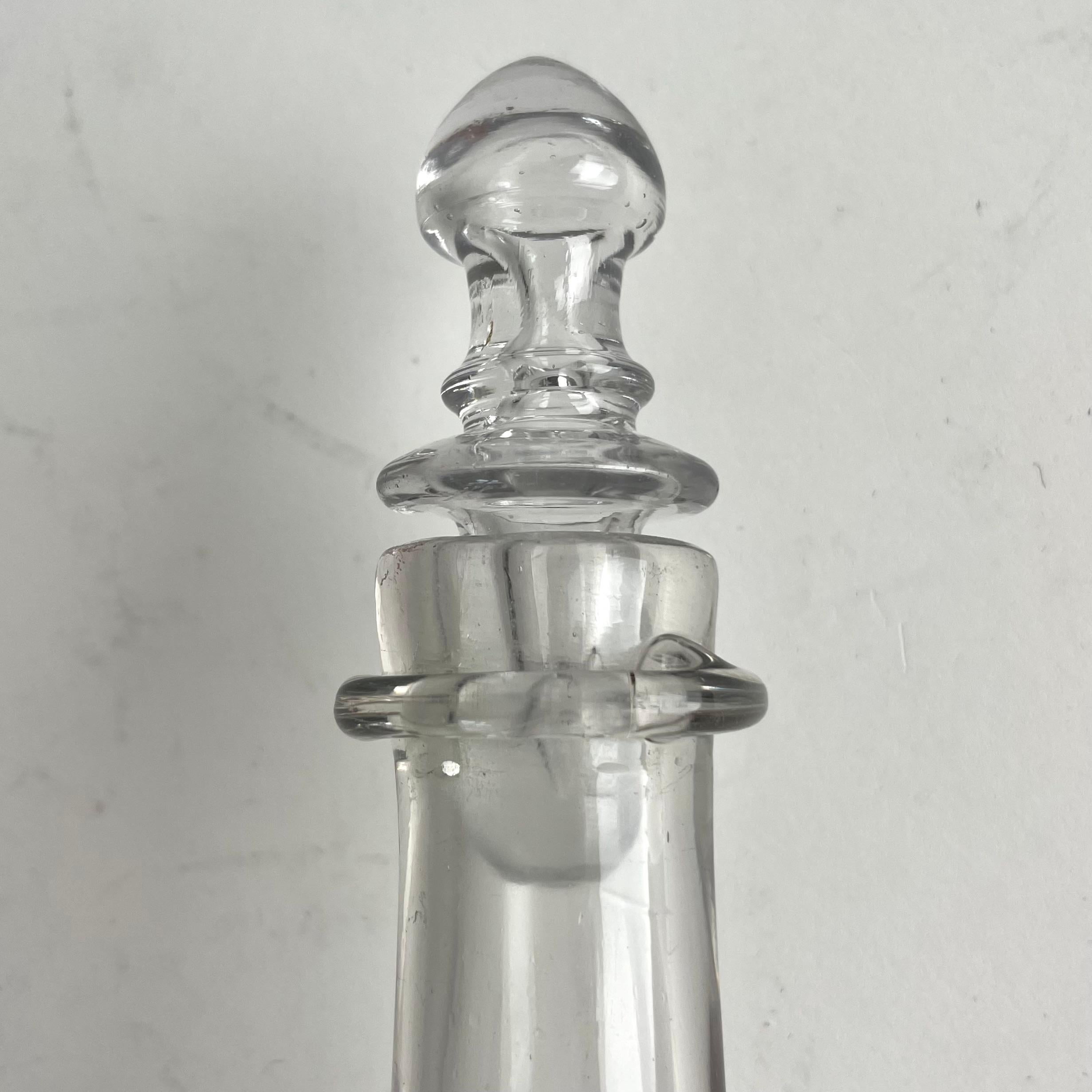 Charming Gustavian Handblown Glass Bottle with Stopper, Late 18th Century For Sale 5