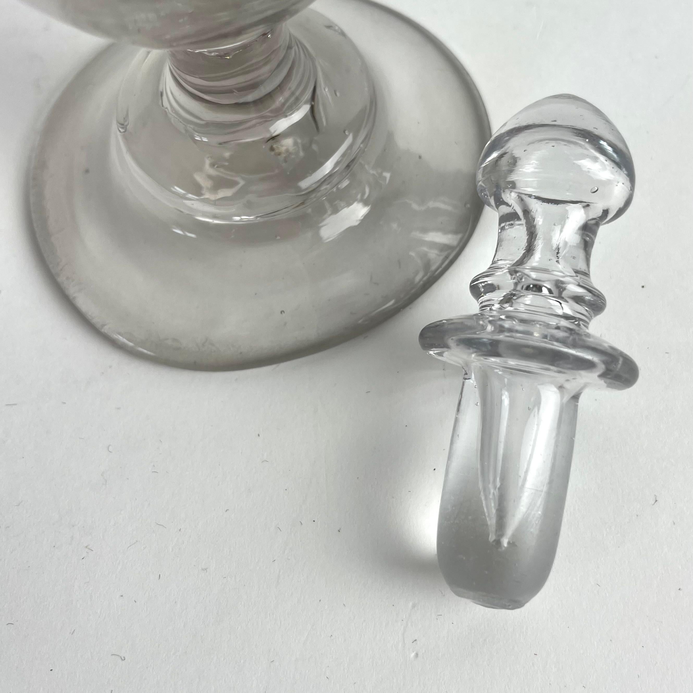 Charming Gustavian Handblown Glass Bottle with Stopper, Late 18th Century For Sale 6