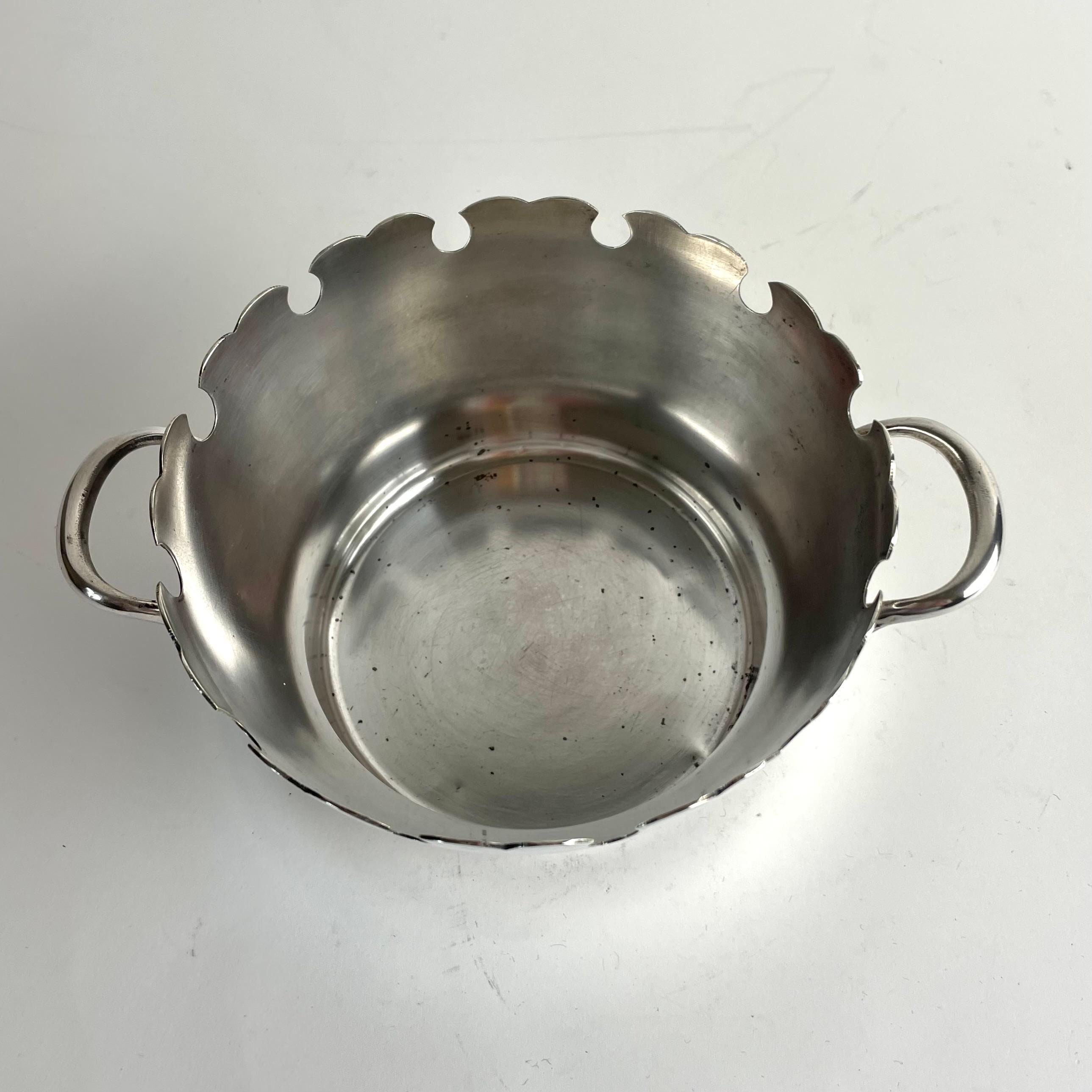 Elegantes französisches versilbertes Weinglas-Spülgerät, 19. (Versilberung) im Angebot