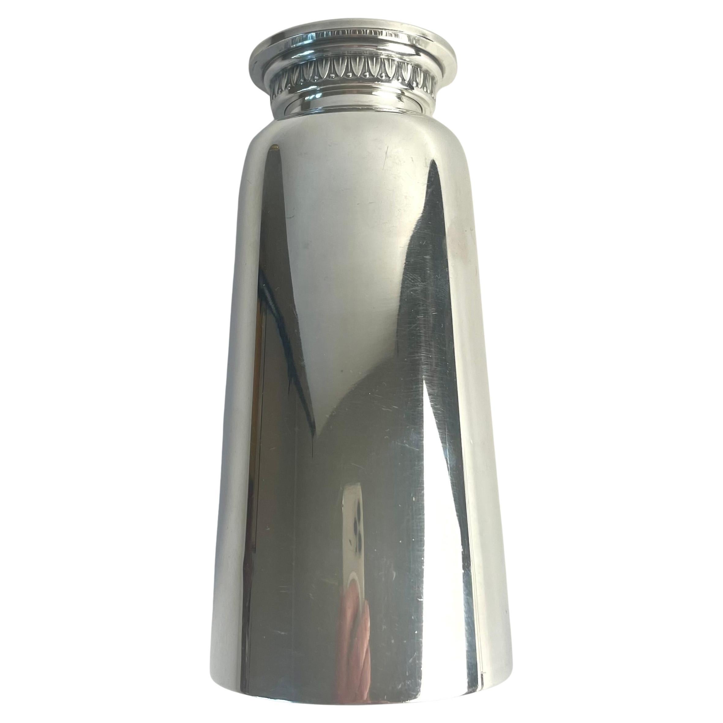 Swedish Grace Silver-Plated Cocktail Shaker by C.G. Hallbergs, Sweden, 1930s
