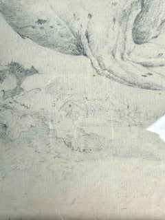Dessin au crayon représentant un chien de chasse, datant de la fin du XVIIIe siècle – début du XIXe siècle