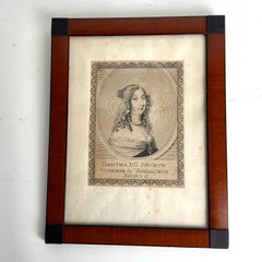 Charming Mid-17th Century Engraved Portrait of Queen Christina of Sweden