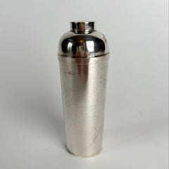 Art Deco Silver-Plated Cocktail Pick Holder Shaped as a Miniature Shaker, 1930s