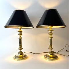 Pair of French Empire Bronze Table Lamps, circa 1820