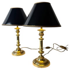 Pair of French Empire Bronze Table Lamps, circa 1820