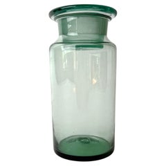 Early 19th Century Swedish Hand-Blown Green Glass Jar with Lid, Circa 1800–1850