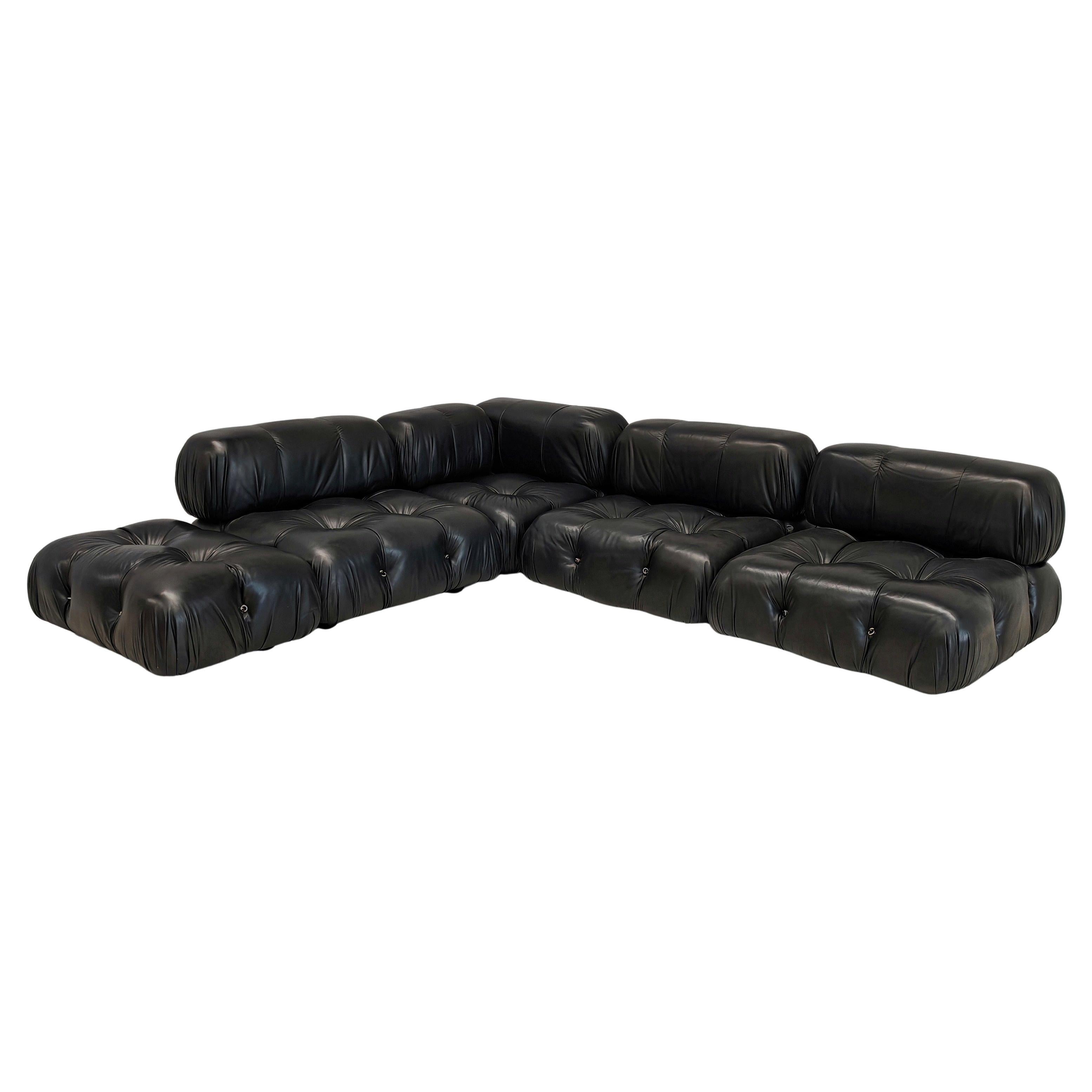 Sofa 5 modules  "Camaleonda" leather by M.Bellini for C&B original 1970s