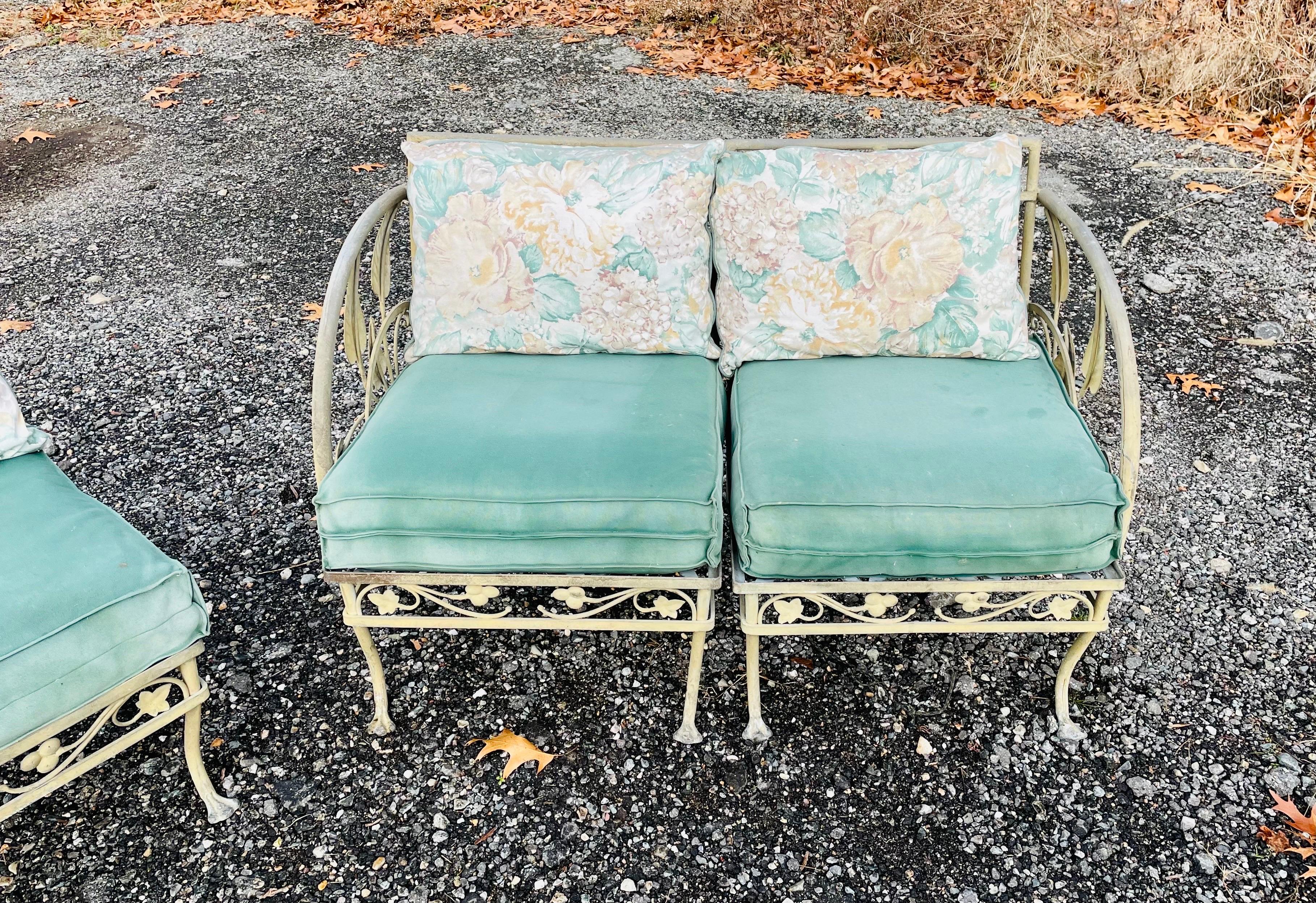 Art Nouveau Vintage Wrought Iron Sofa Salterini For Sale