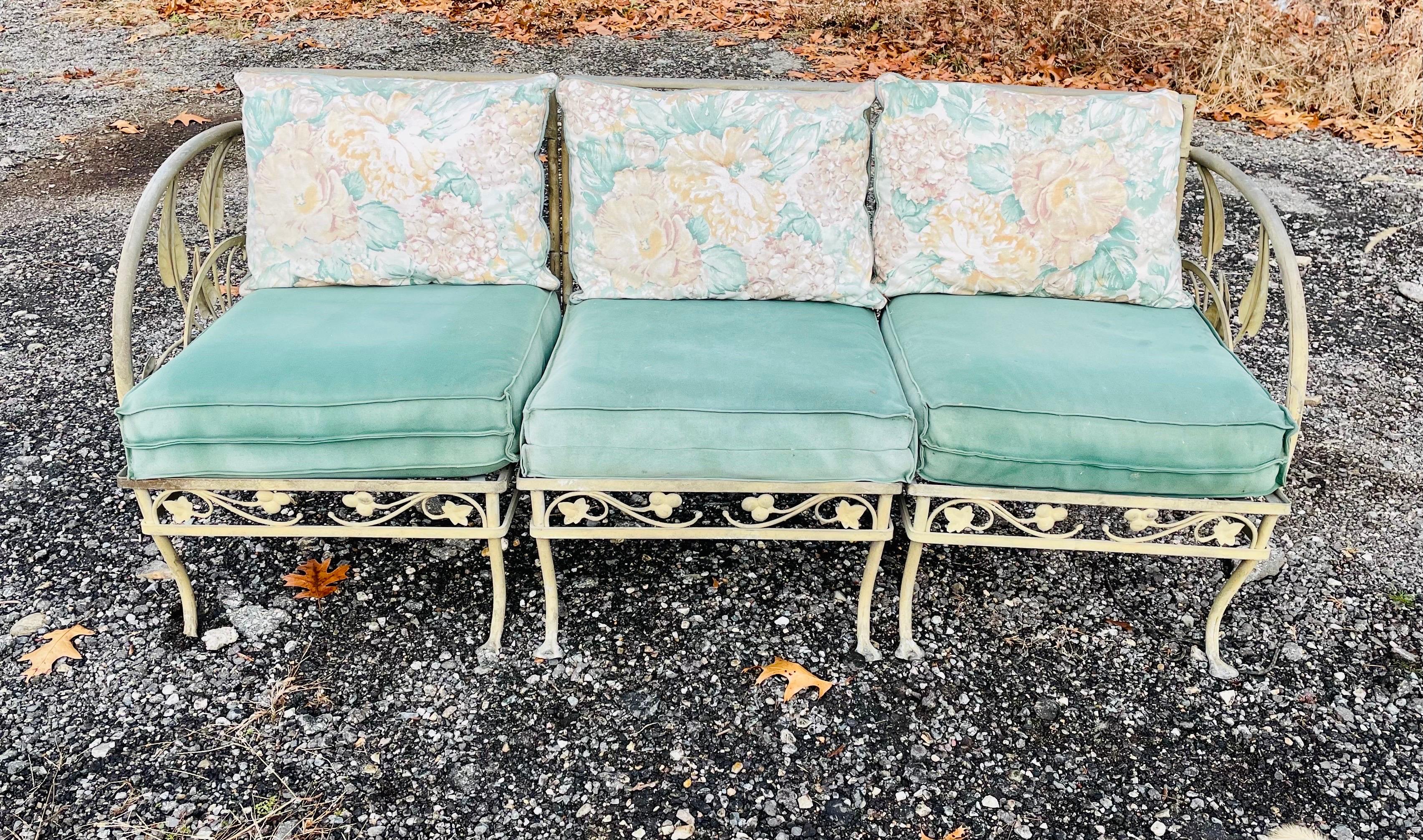 Vintage Wrought Iron Sofa Salterini For Sale 4