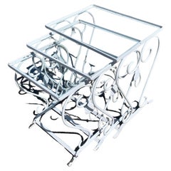 Retro Wrought Iron Nesting Tables