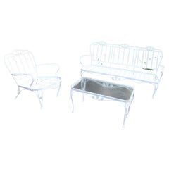 Woodard Wrought Iron Patio Sofa and Chair