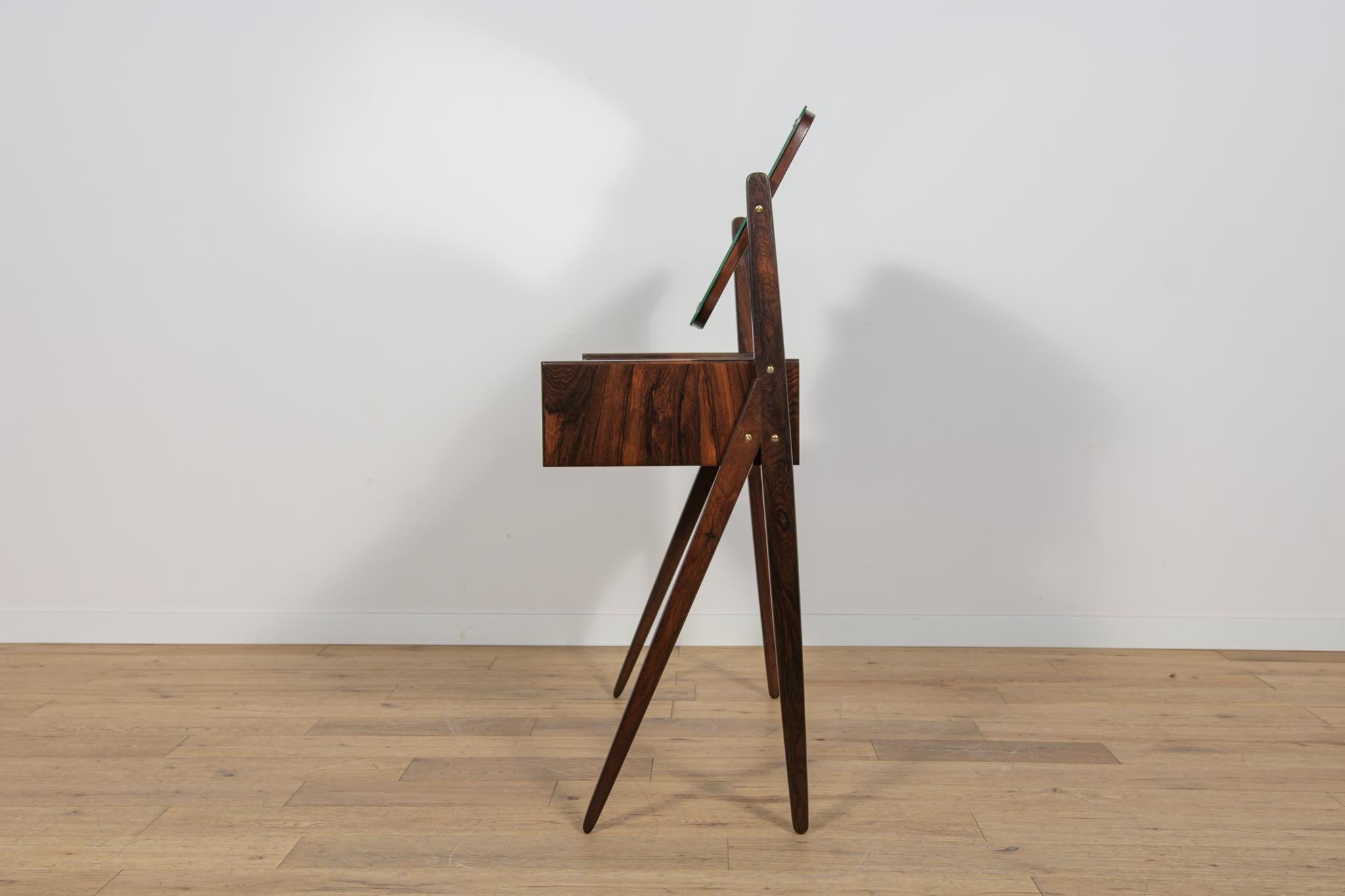 Glass Mid-Century Rosewood Dressing Table by A. Vodder for Ølholm Møbelfabri, 1960s For Sale