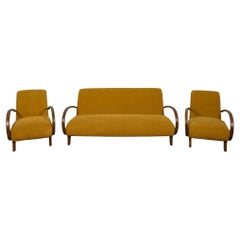 Canapé et deux fauteuils Art Déco, Pologne, années 1930, Ensemble de 3