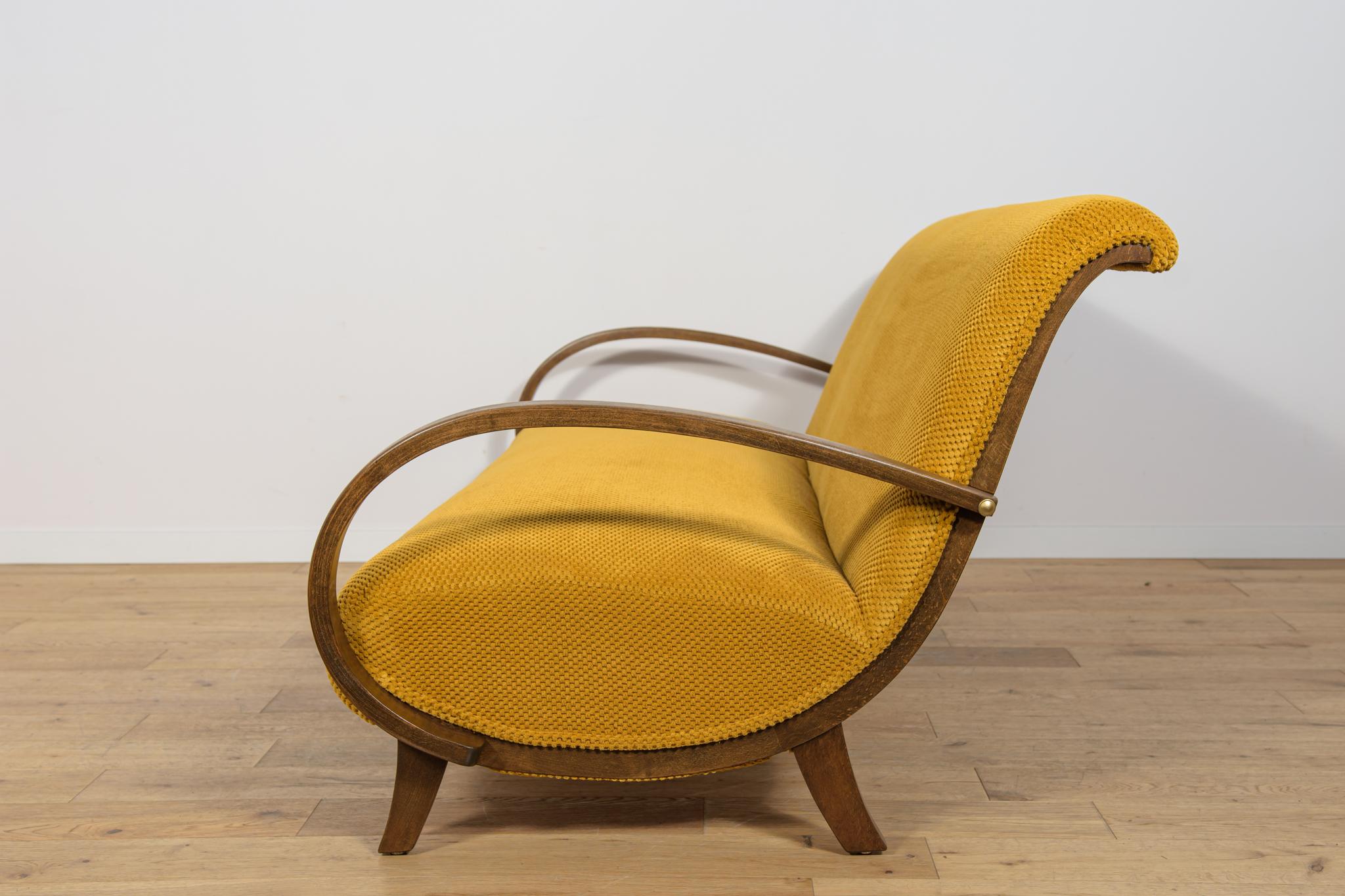 Travail du bois Canapé et deux fauteuils Art Déco, Pologne, années 1930, Ensemble de 3 en vente
