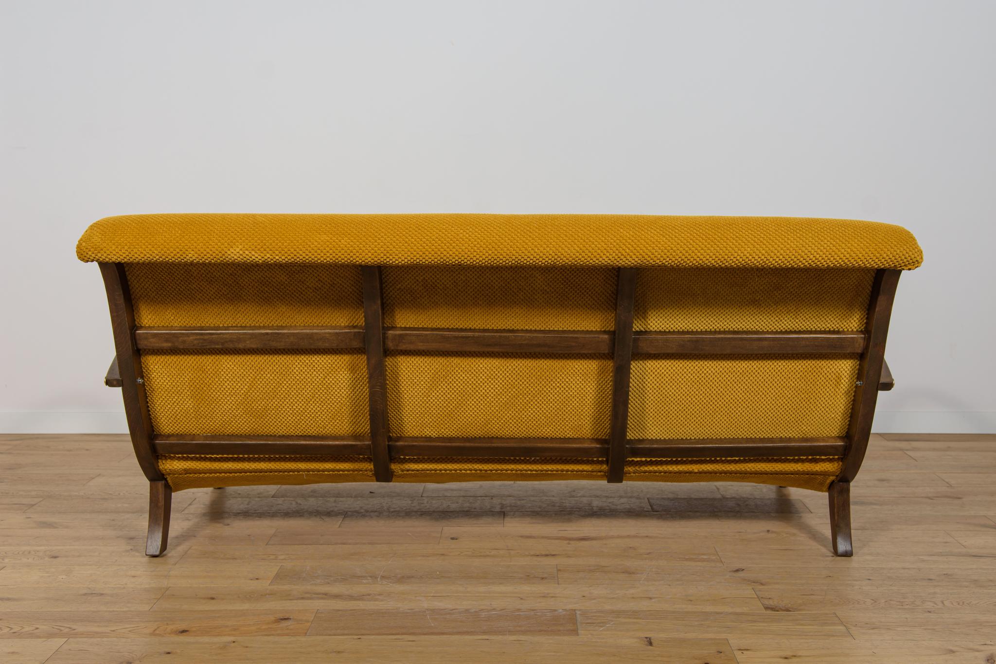 Milieu du XXe siècle Canapé et deux fauteuils Art Déco, Pologne, années 1930, Ensemble de 3 en vente