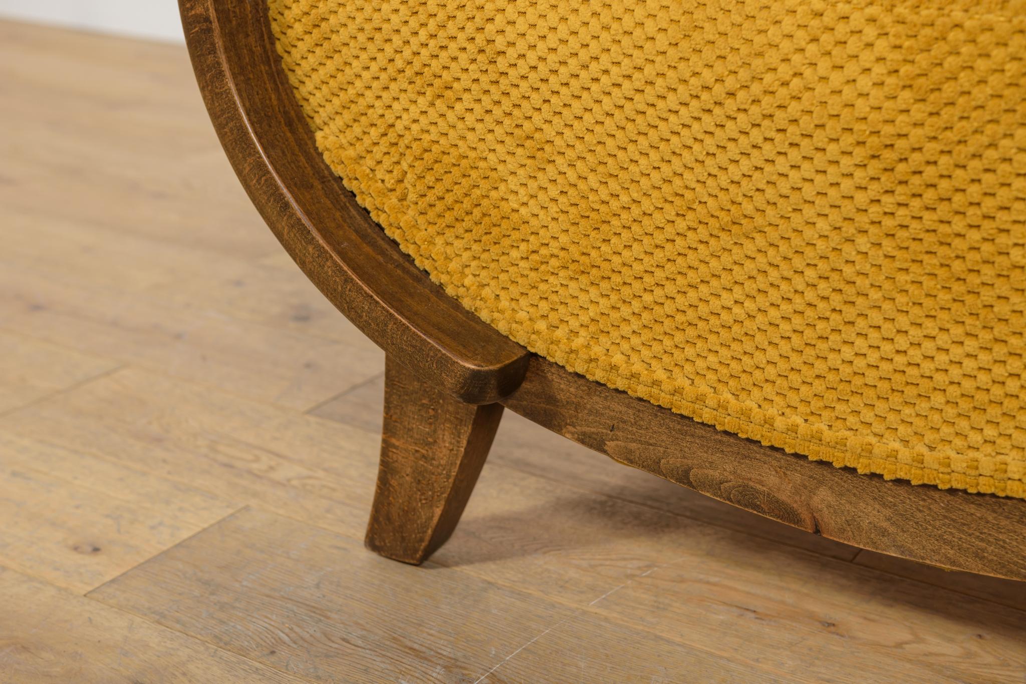 Canapé et deux fauteuils Art Déco, Pologne, années 1930, Ensemble de 3 en vente 11