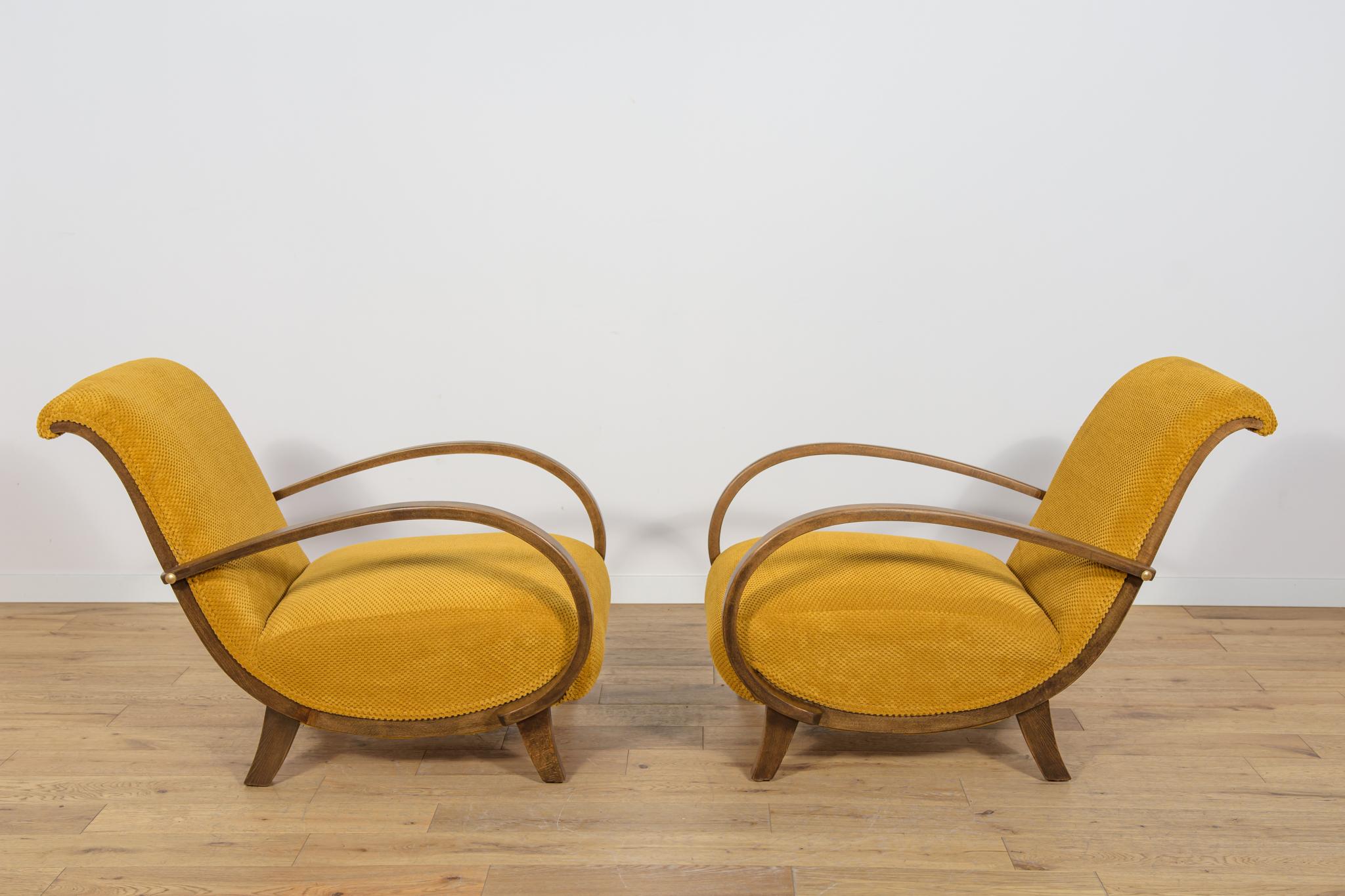 Milieu du XXe siècle Art déco  Fauteuils, Pologne, années 1930, Ensemble de 2 en vente