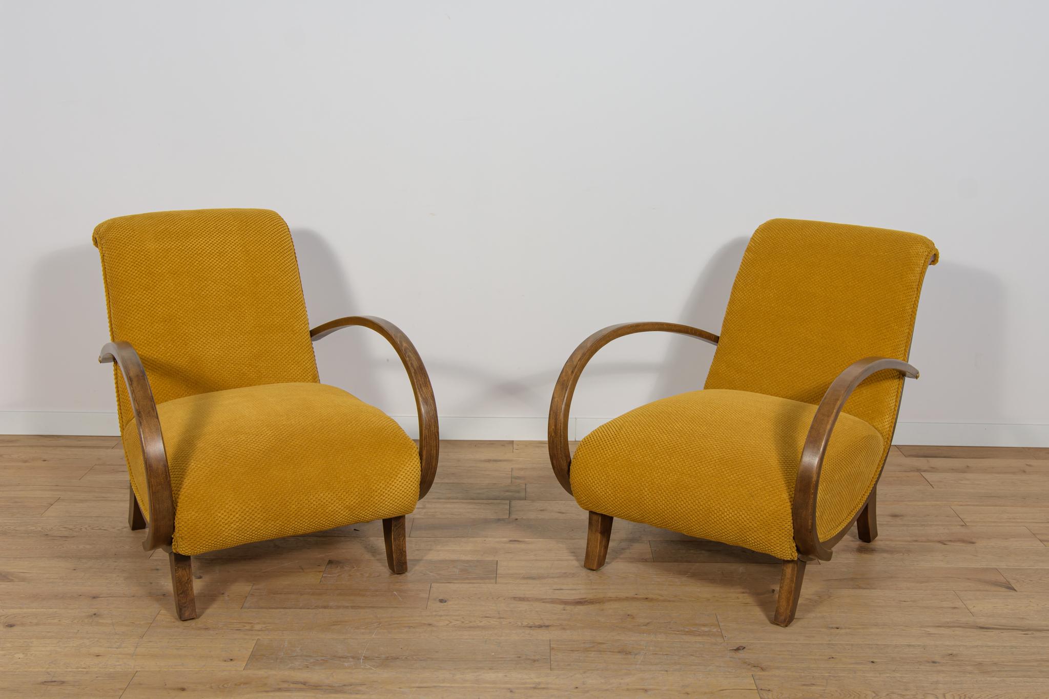Travail du bois Art déco  Fauteuils, Pologne, années 1930, Ensemble de 2 en vente