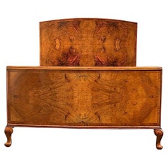 Art Deco Figured walnut double bed