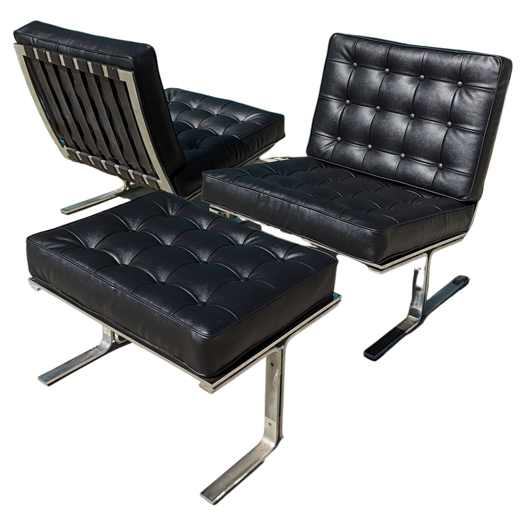 Solid Chrome F60 "Easy" Lounge Chairs by Karl-Erik Ekselius for J. O. Carlsson For Sale