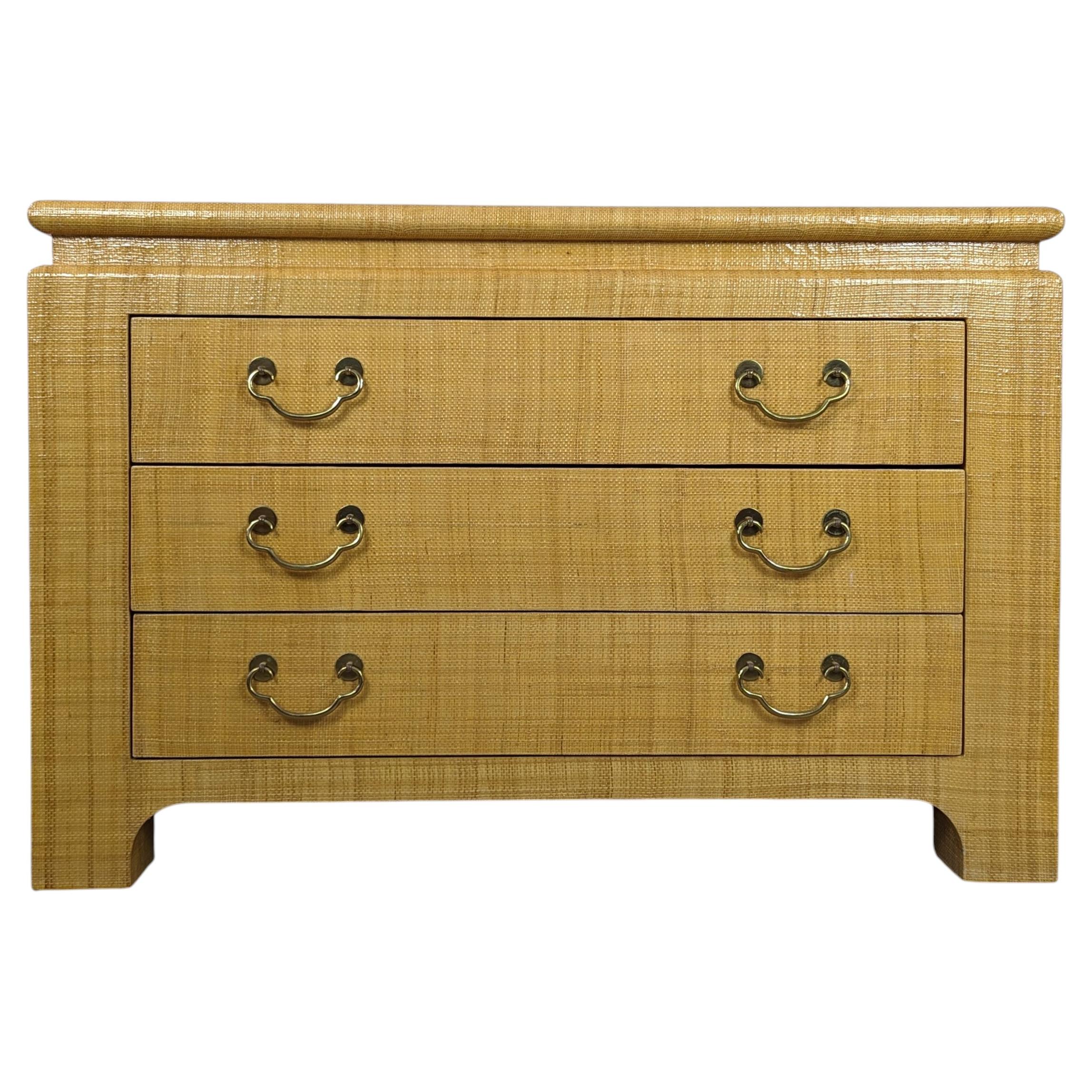 Mid Century Raffia Chest / Commode by Harrison Van Horn, c1970s For Sale