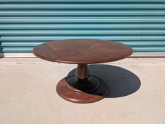 Vintage Mid-Century Modern Solid Walnut Sculptural Pedestal Coffee Table