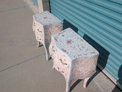 Pair of Vintage Hollywood Regency Mosaic Nightstands