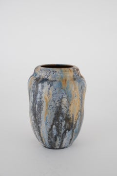 Roger Guérin: Art-Déco-Vase aus Steingut mit Tropfglasur, um 1930