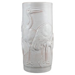 Mobach Utrecht Tin-Glazed Relief Bird Vase, Model 219, 1950–1965
