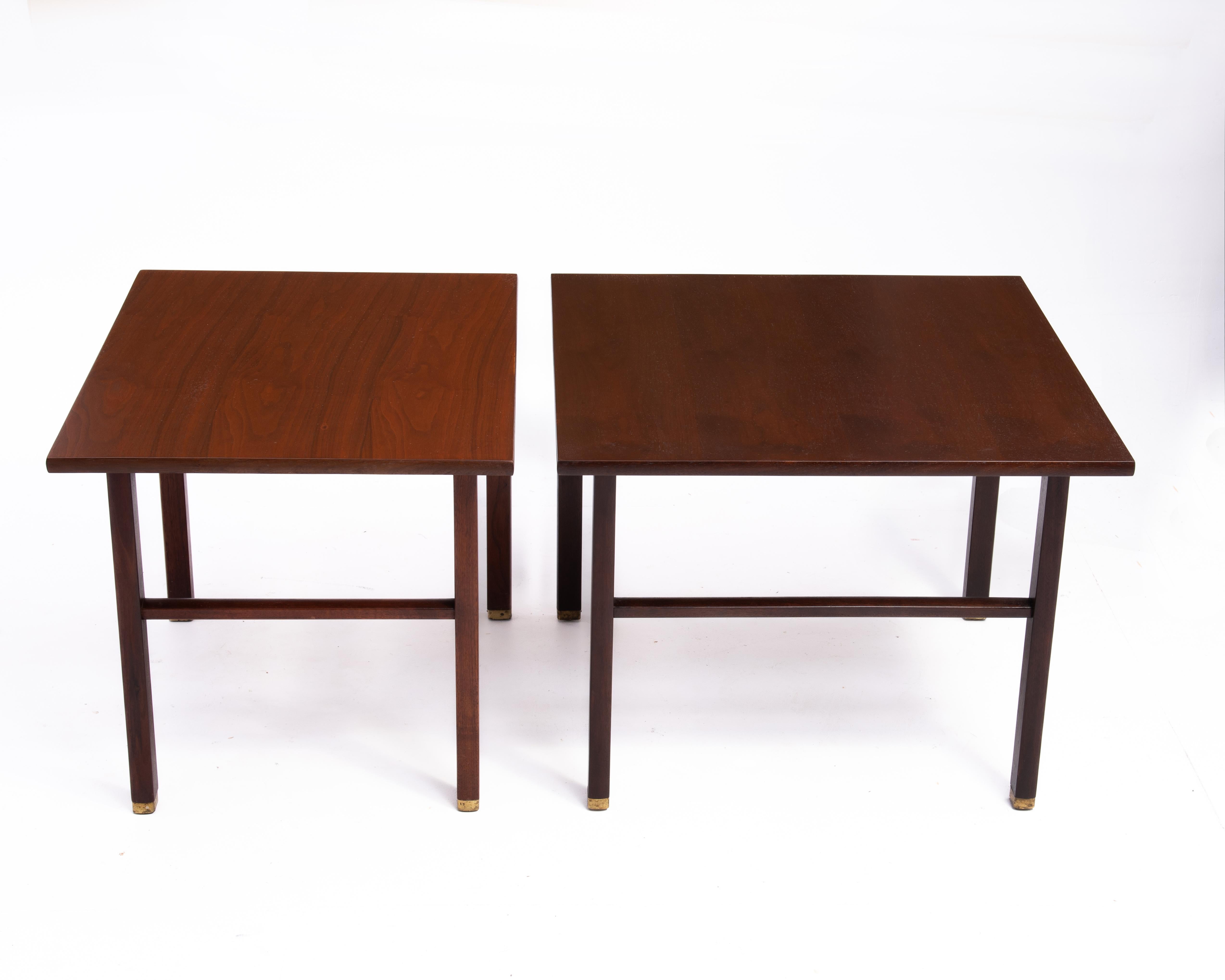 Cantilevered Dunbar Side End Table Edward Wormley 1960s Brass Tag 9