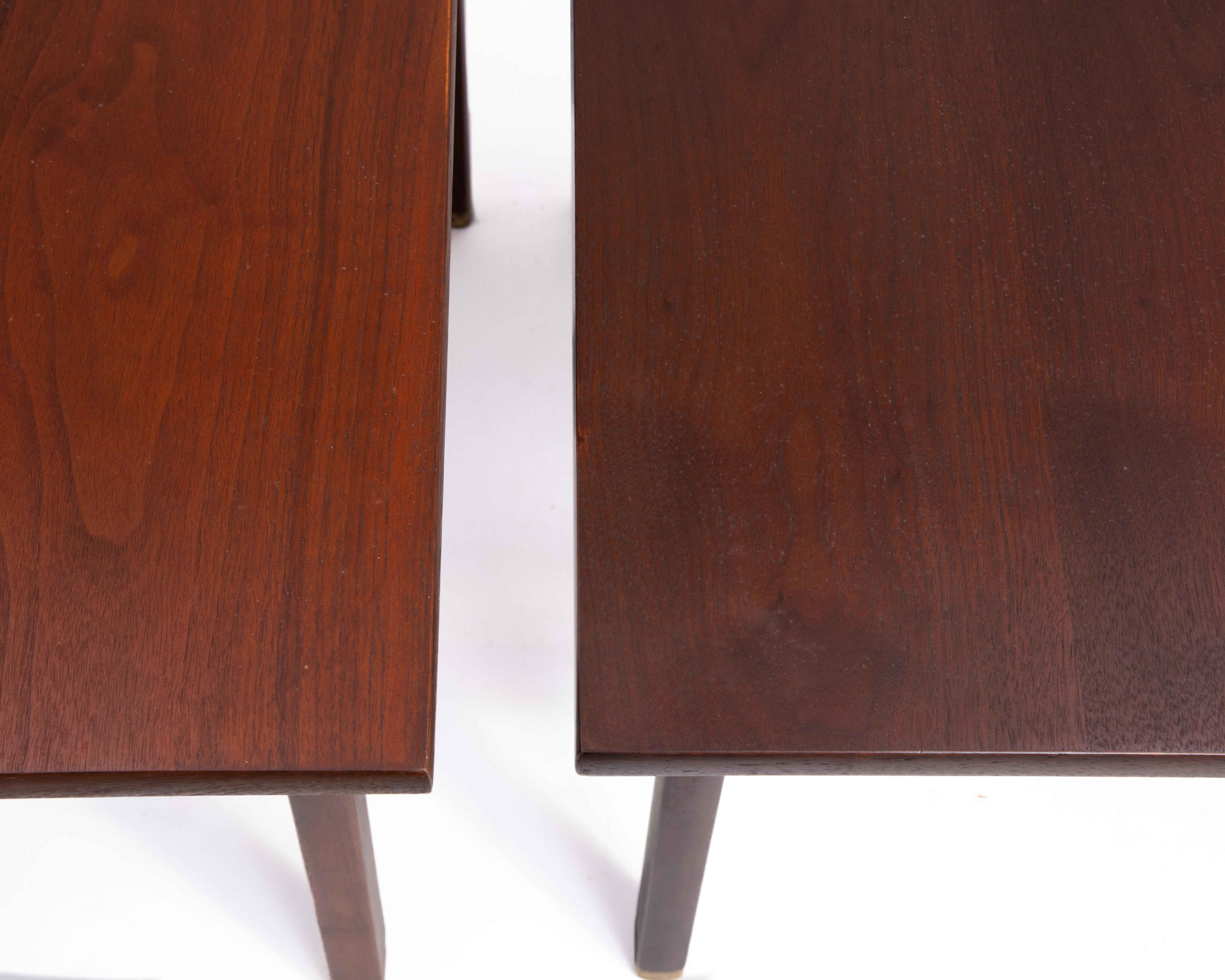 Cantilevered Dunbar Side End Table Edward Wormley 1960s Brass Tag 7