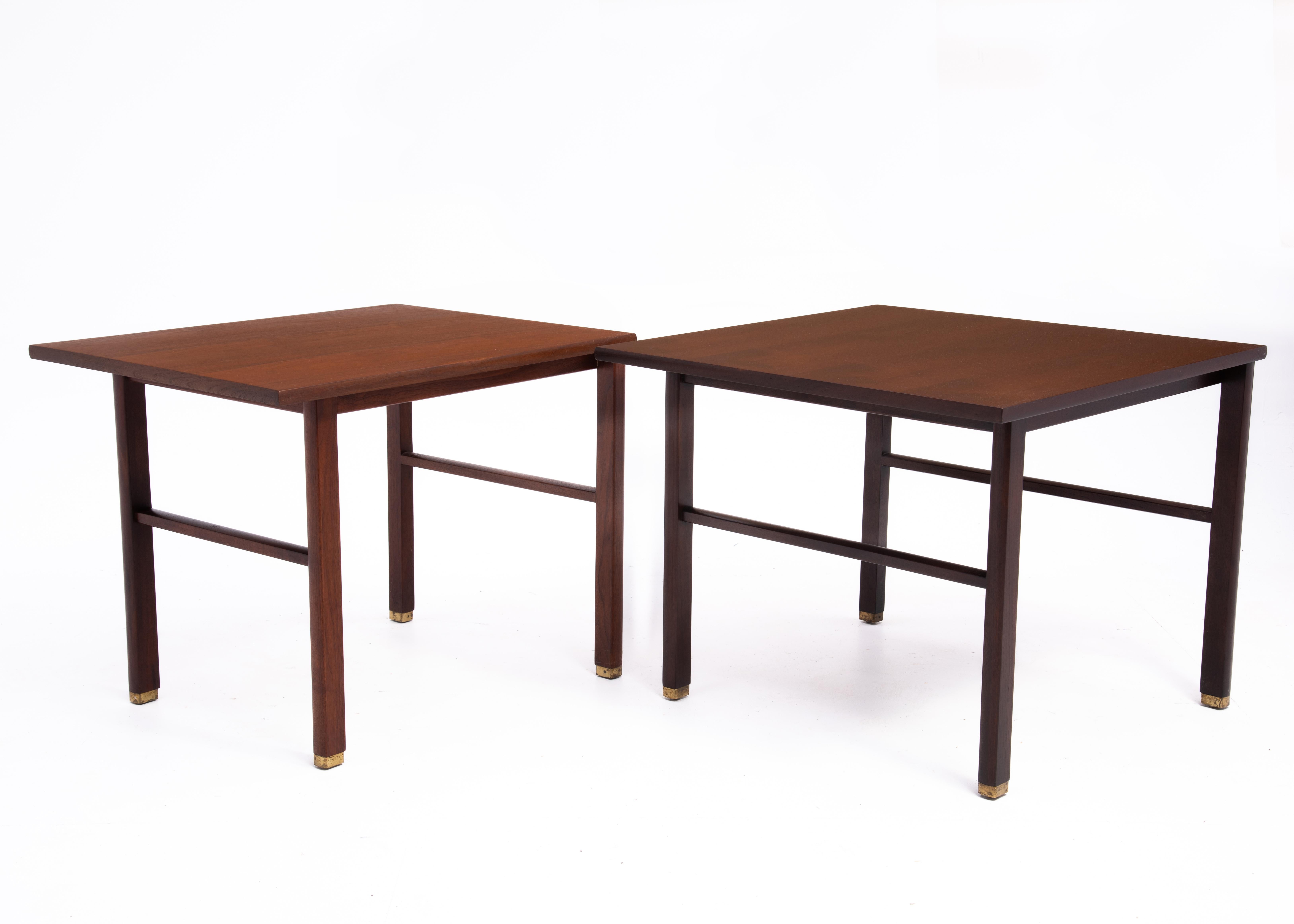 Cantilevered Dunbar Side End Table Edward Wormley 1960s Brass Tag 11