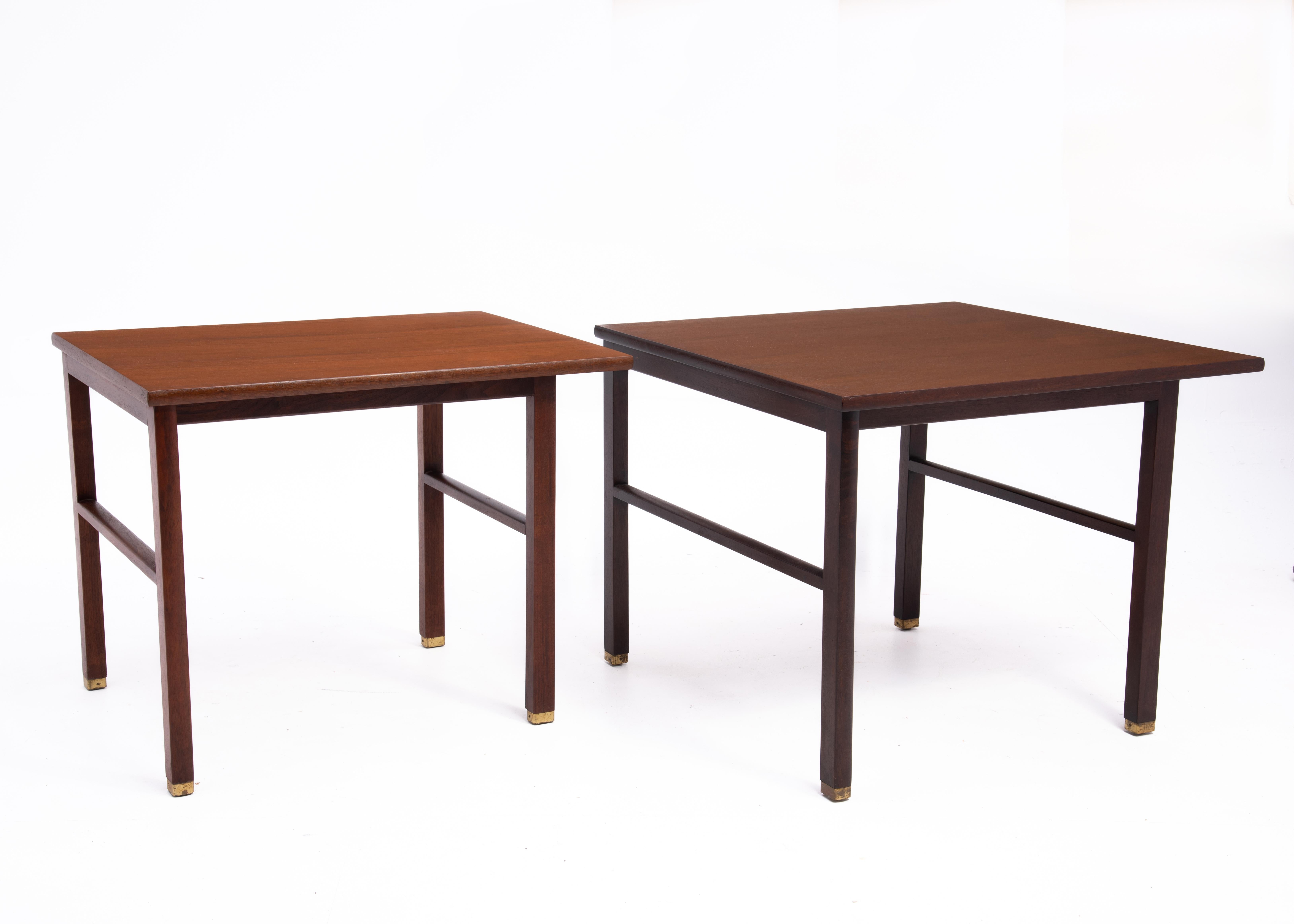 Cantilevered Dunbar Side End Table Edward Wormley 1960s Brass Tag 13