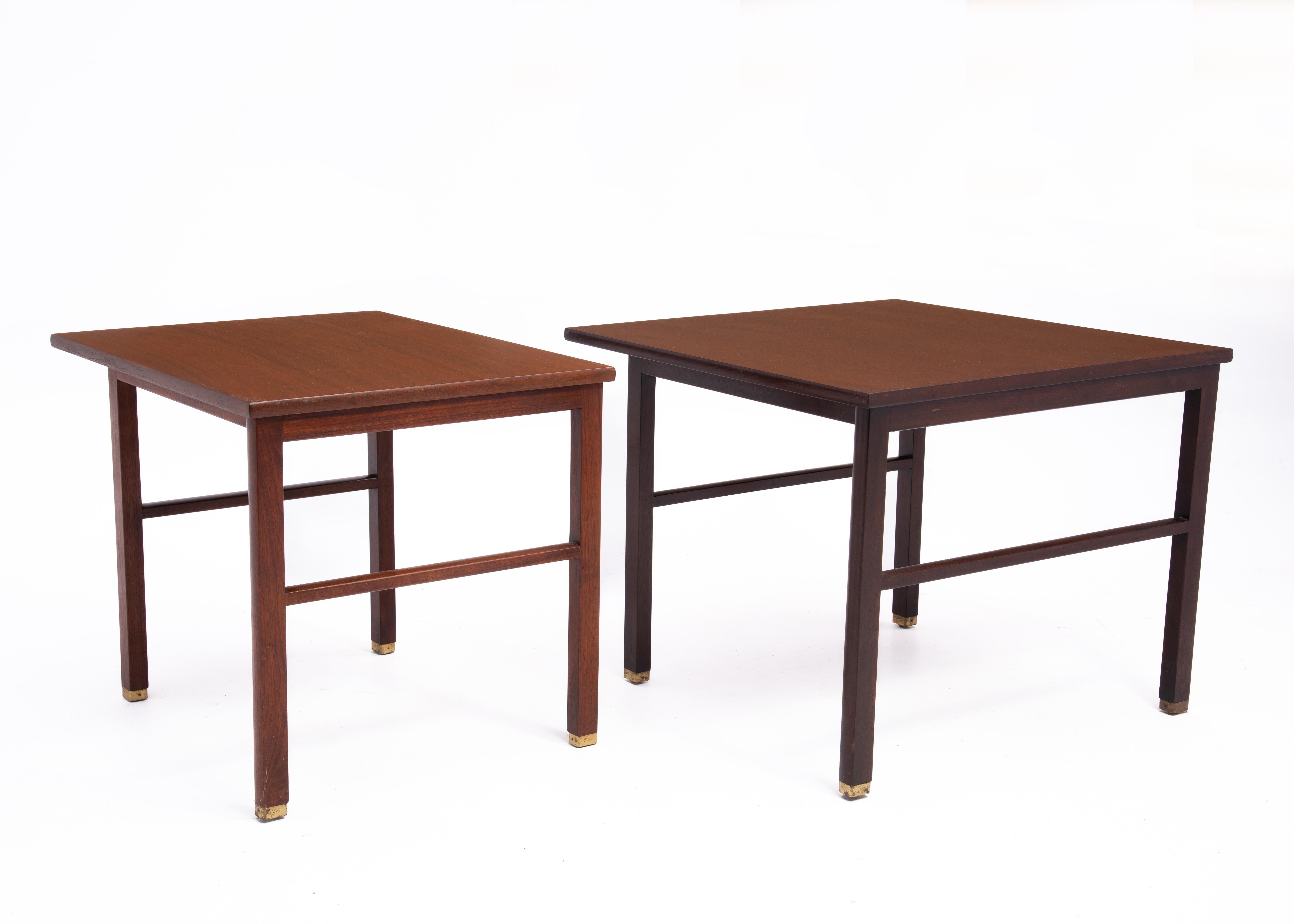 Cantilevered Dunbar Side End Table Edward Wormley 1960s Brass Tag 12