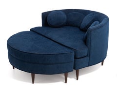 Mid Century Half Moon Lounge Chair Ottoman Adrian Pearsall Satellite Havana