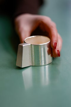Espressocup 417 by Vogel Studio, Hand-Cast Bronze with Silver Finish
