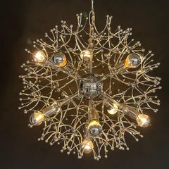 Sputnik Ceiling Lamp Dandelion from Gaetano Sciolari, 1970s