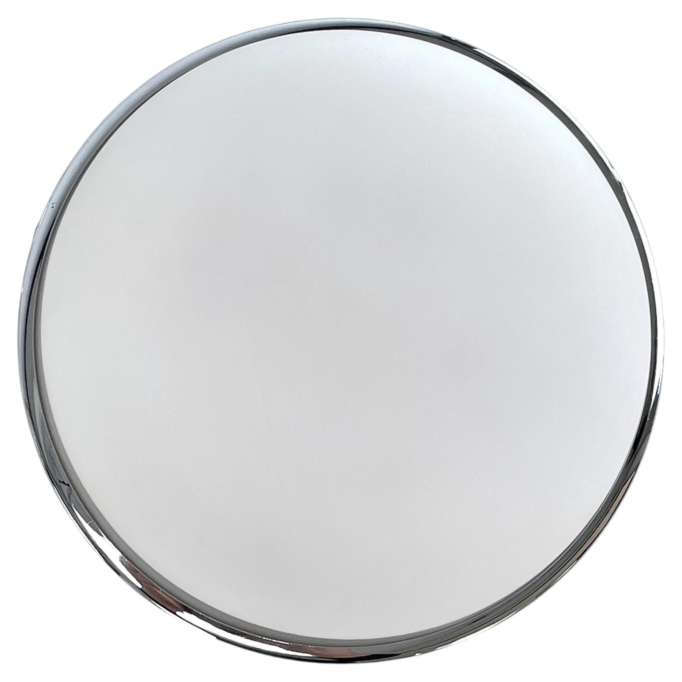 Art Deco Flush Mount Plafoniere Lamp chrome opal glass, 1940s For Sale