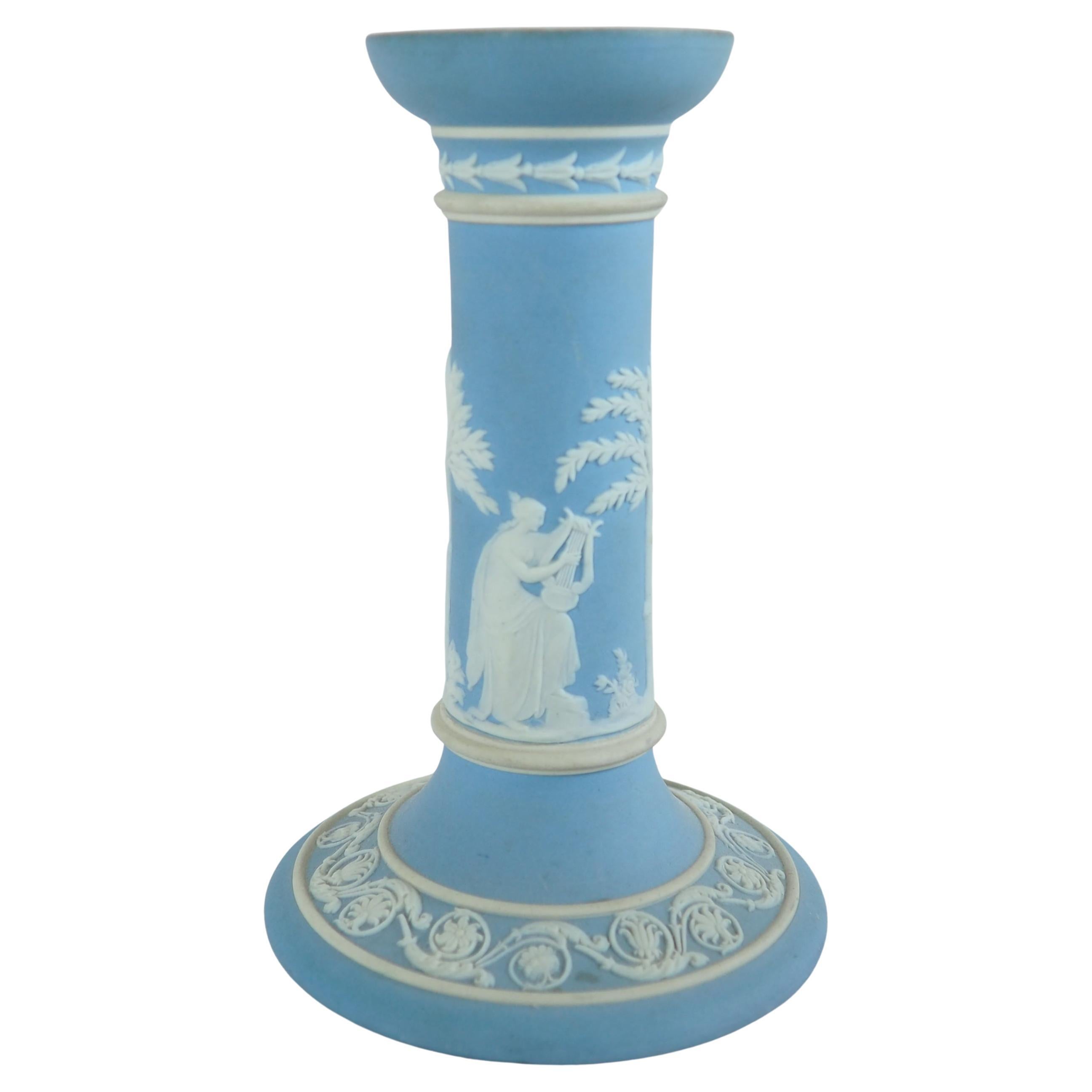 Candeliere Wedgwood in diaspro bianco e blu in vendita