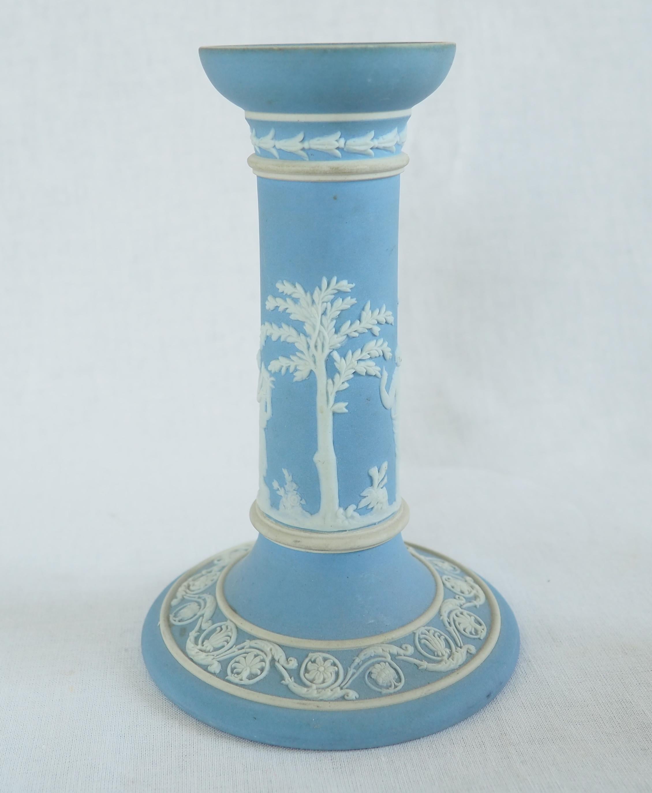 Neoclassico Candeliere Wedgwood in diaspro bianco e blu in vendita