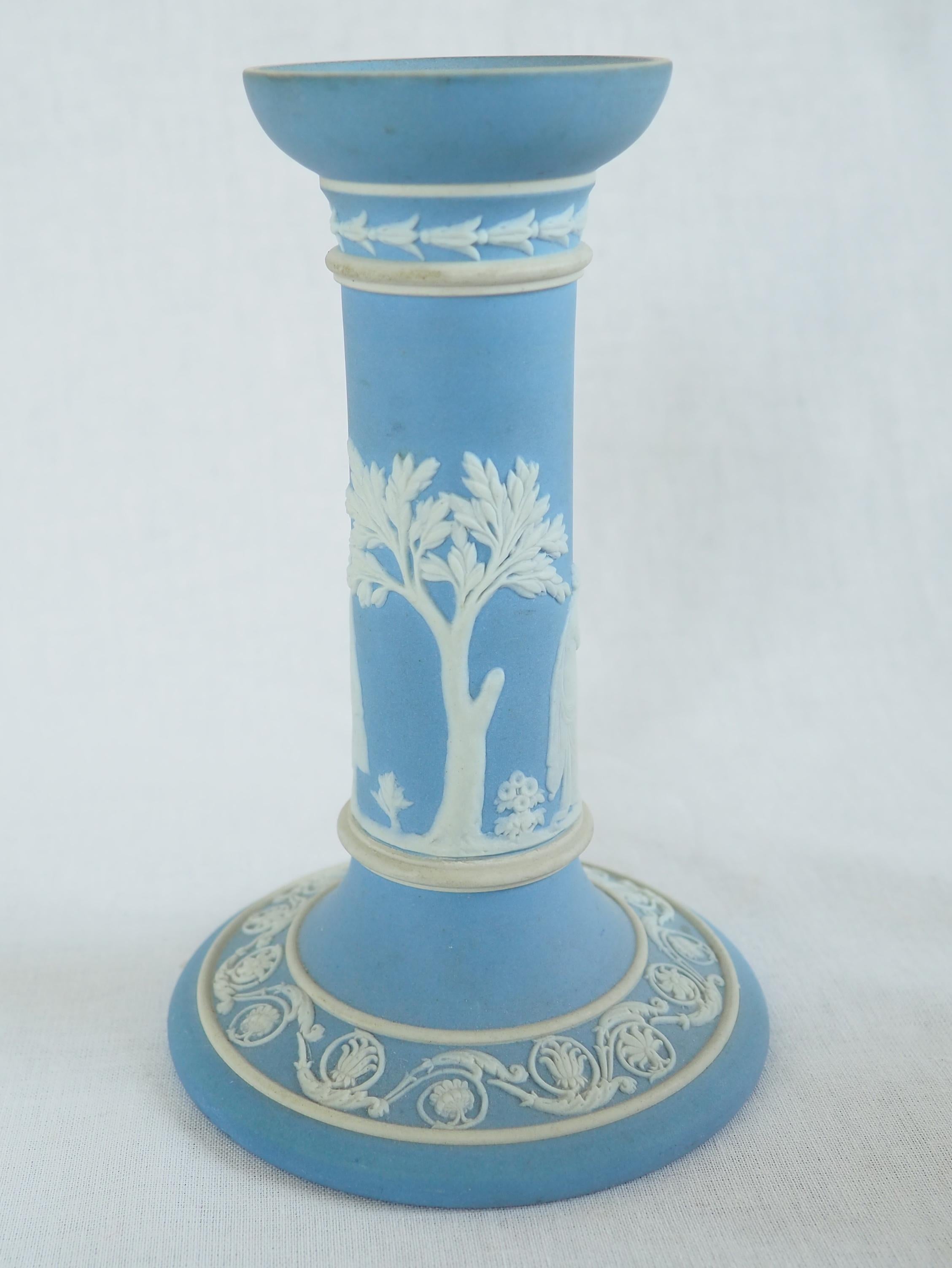 Candeliere Wedgwood in diaspro bianco e blu In condizioni buone in vendita a GRENOBLE, FR