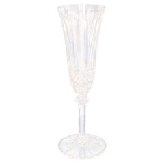 St Louis crystal champagne flute, Tommy pattern - signed