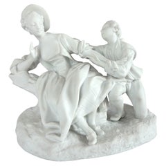 Neoclassical bisque porcelain grouping : romantic scene in the taste of Sevres